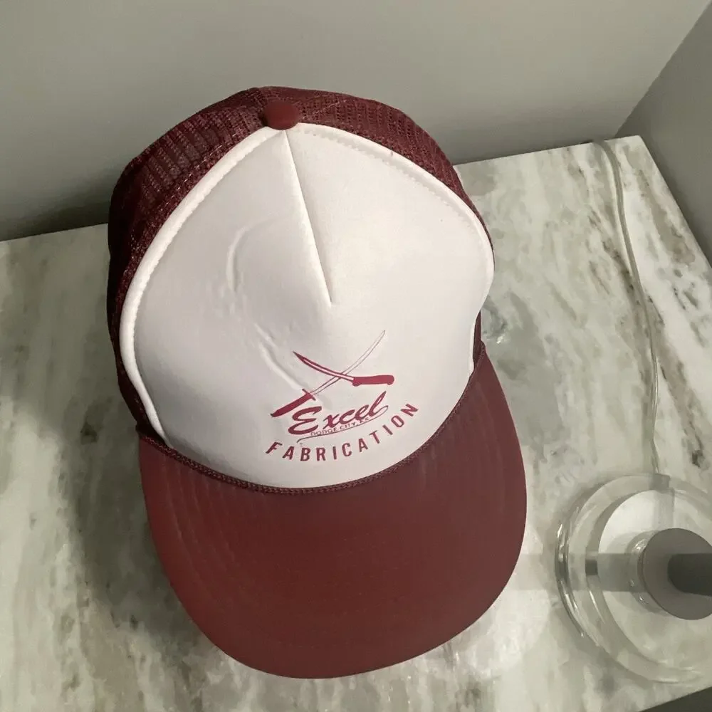 Excel Fabrication Trucker SnapBack Cap Maroon OS Adjustable Nissin